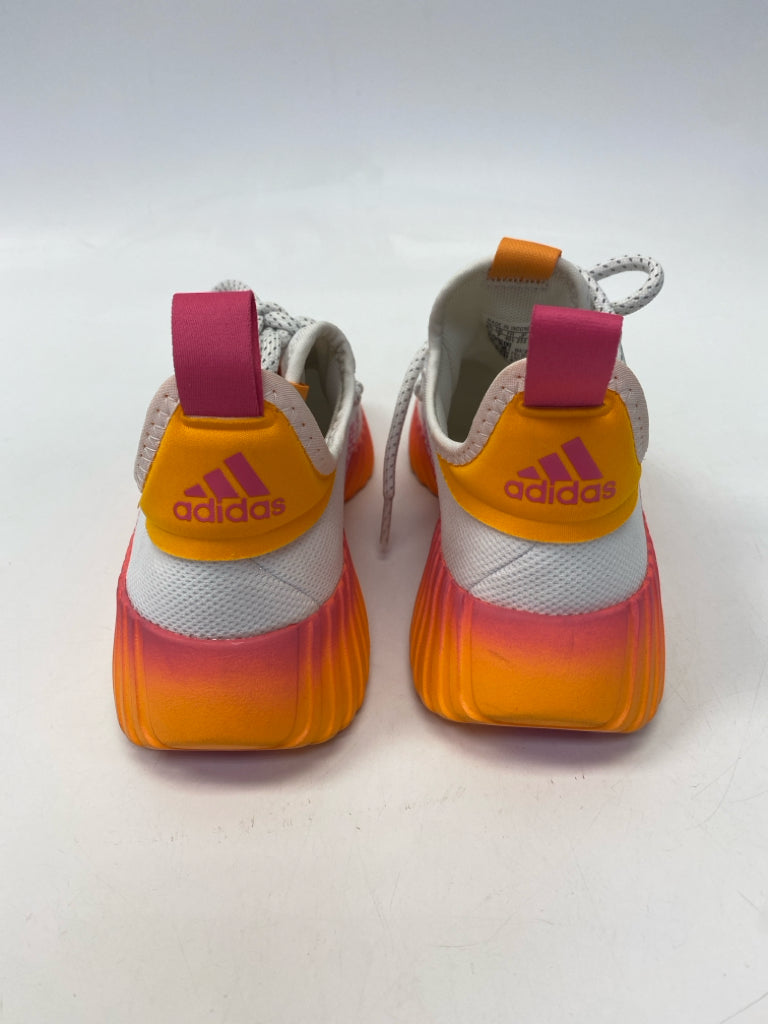 Adidas  Size 8.5 White Pink/Orange Lace-up Sneakers