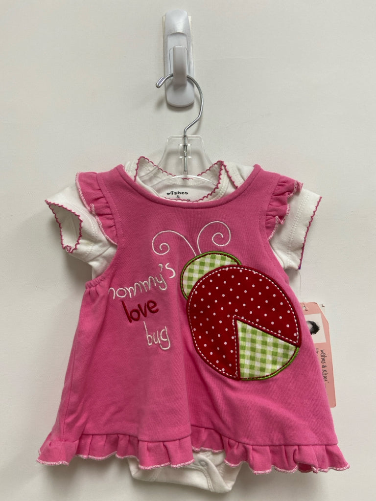 NWT SIZE NB Pink/White Bugs Girl&