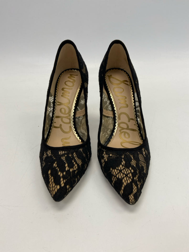 Sam Edelman  Size 7 Black Lace Heels