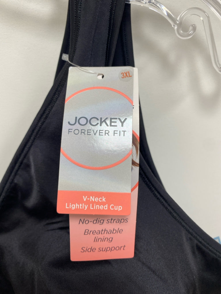 NWT Jockey  SIZE  3X Black V Neck Plus Size Bra