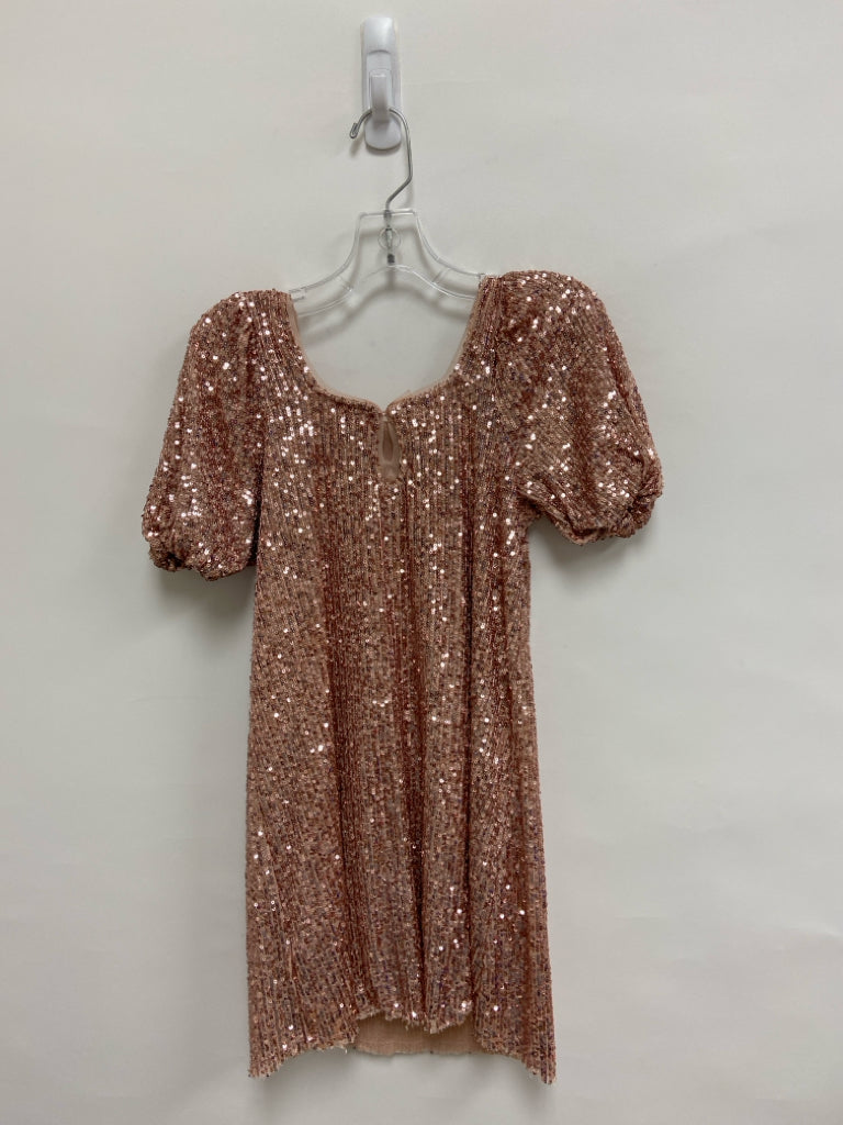 Zara SIZE 11/12 Rose Gold Sequined Puff Sleeve Girl&
