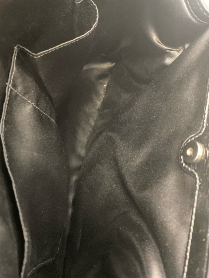 Coach Black Signature Patent Handbag