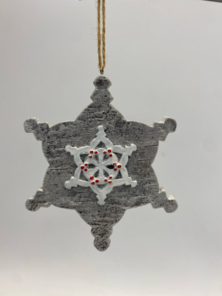 Gray White/Red Ornaments