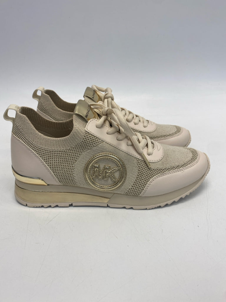 Michael Kors  Size 8.5 Beige Gold Lace-up Sneakers
