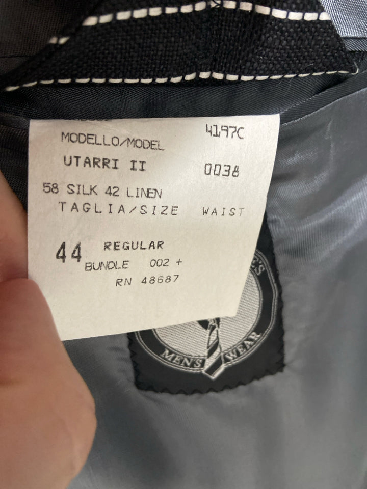 Size 54 Black White Stripes Silk Blend Men&