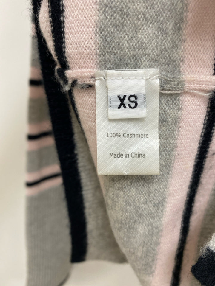 LA LIGNE Size XS Gray Pink/Black Striped Pullover Cashmere Ladies Sweater