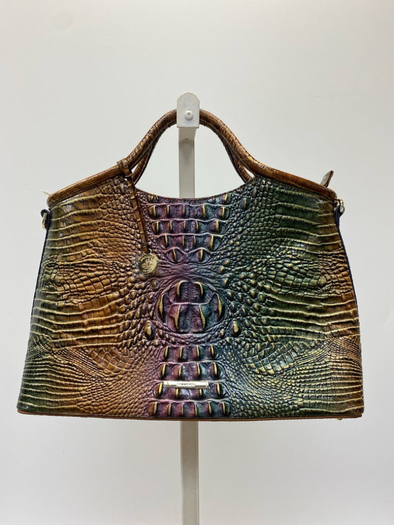 Brahmin Brown Multi-Color Ombre Leather Handbag