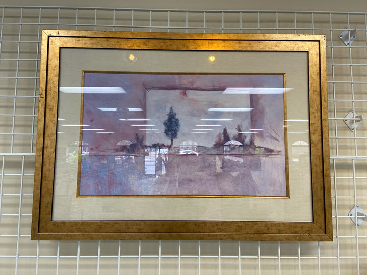 Pink/Green White Framed Art