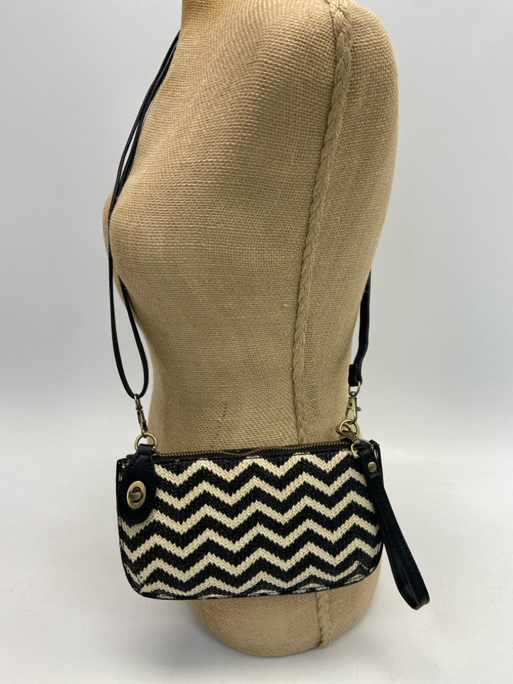 Joy Susan Black Natural Chevron Crossbody