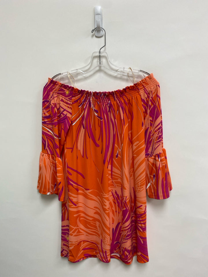 Trina Turk Size S Orange Purple/White Ladies Top