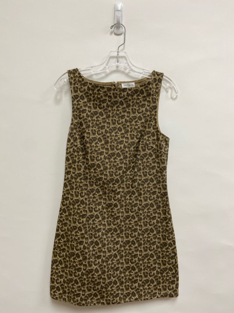 vestique Size S Tan Brown Animal Print Sleeveless Ladies Dress
