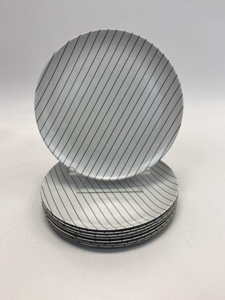 Magnolia Home White Gray Striped Melamine Plate (s)