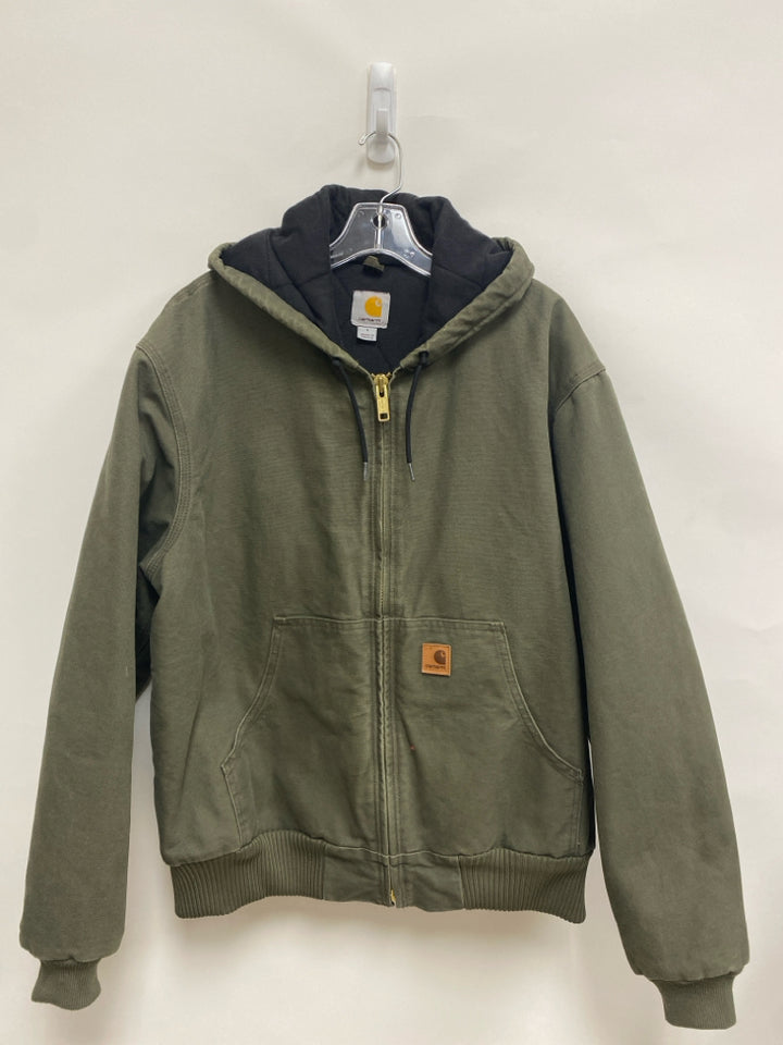 Carhartt Size L Olive Green Hooded Zip Down Lined Men&