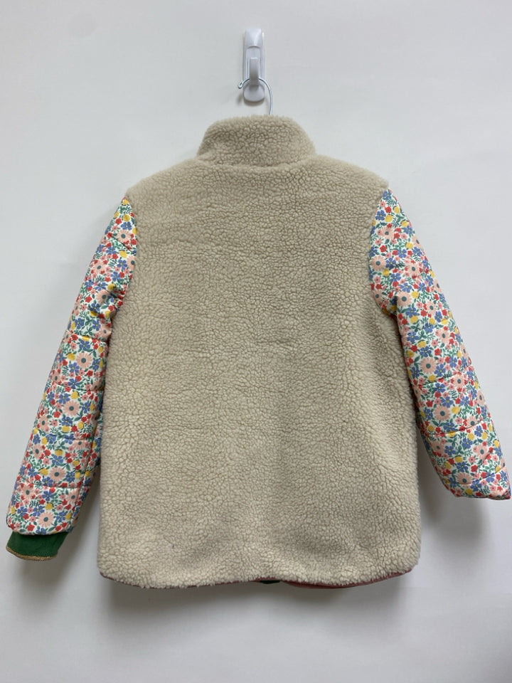 Boden SIZE 8/9 Beige Multi Color Flowers Sherpa Girl&