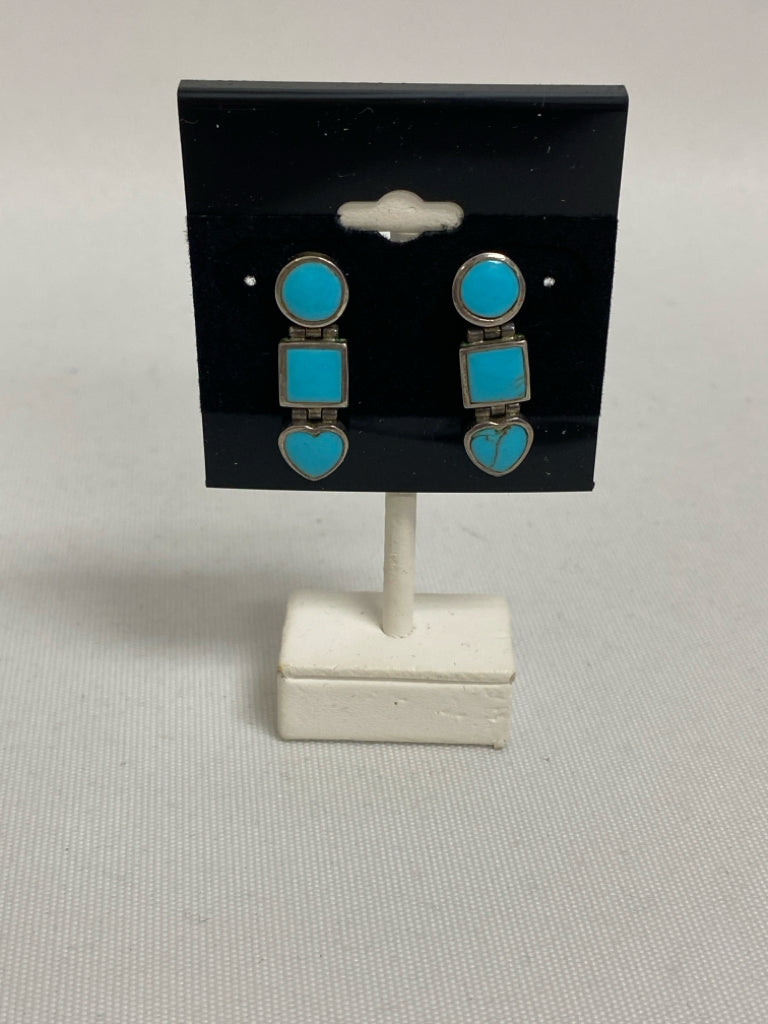 Silver Turquoise Shapes Earrings