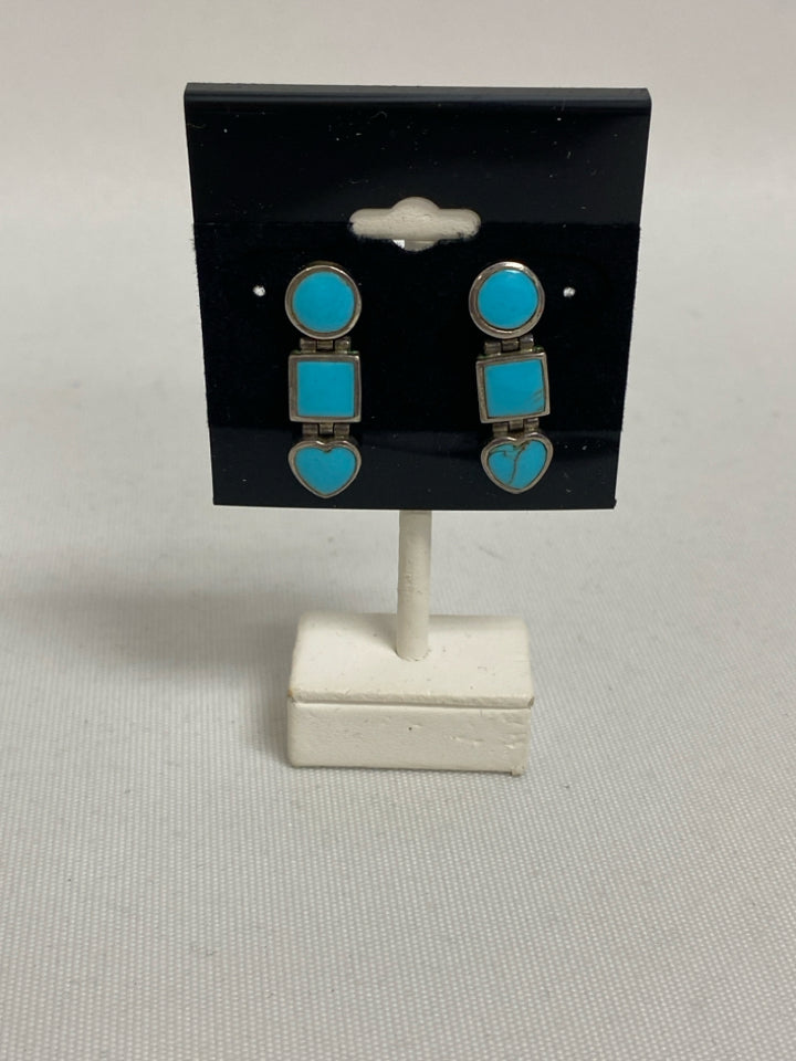 Silver Turquoise Shapes Earrings