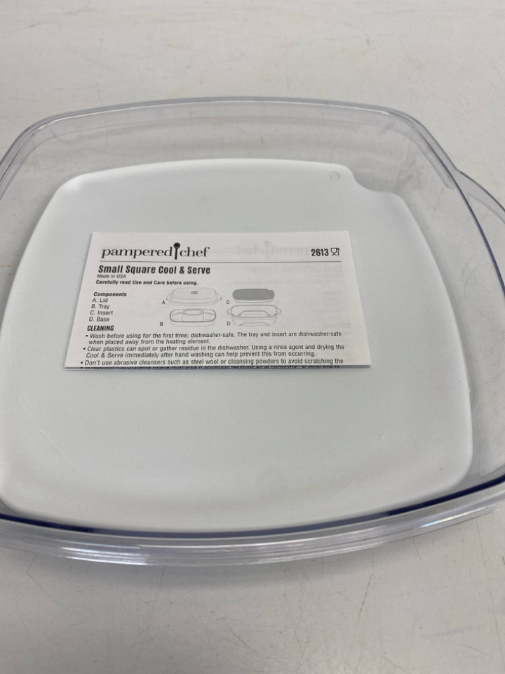 Pampered Chef White Clear Serving Piece