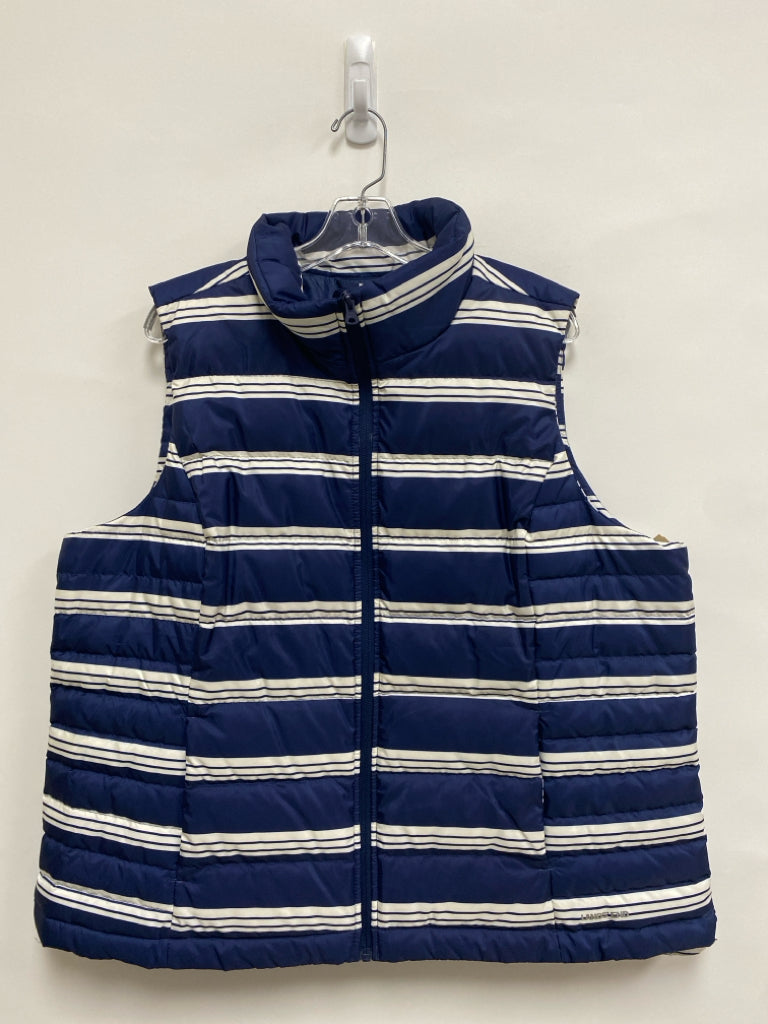 Lands End  SIZE  1X Navy White Striped Plus Size Vest