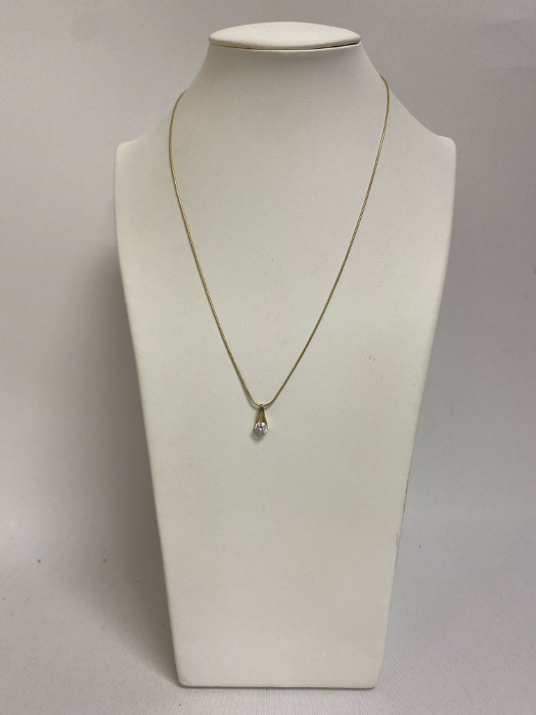 Ralph Lauren Gold Color Clear Jeweled Necklace