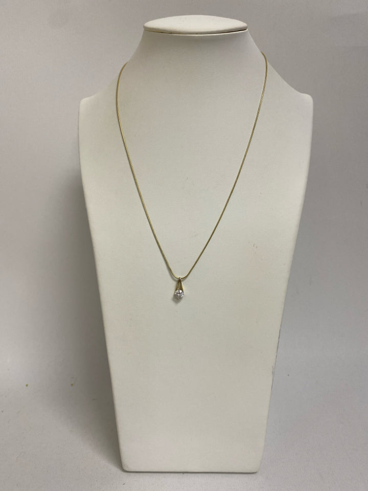 Ralph Lauren Gold Color Clear Jeweled Necklace