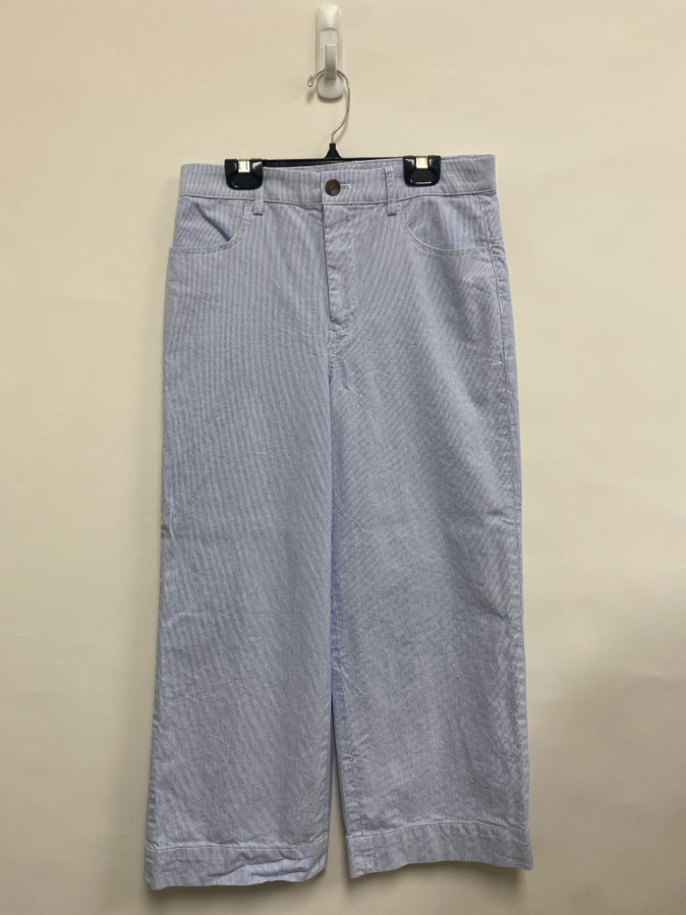 J Crew Size 25 White/Blue Stripes Wide Leg Ladies Pants