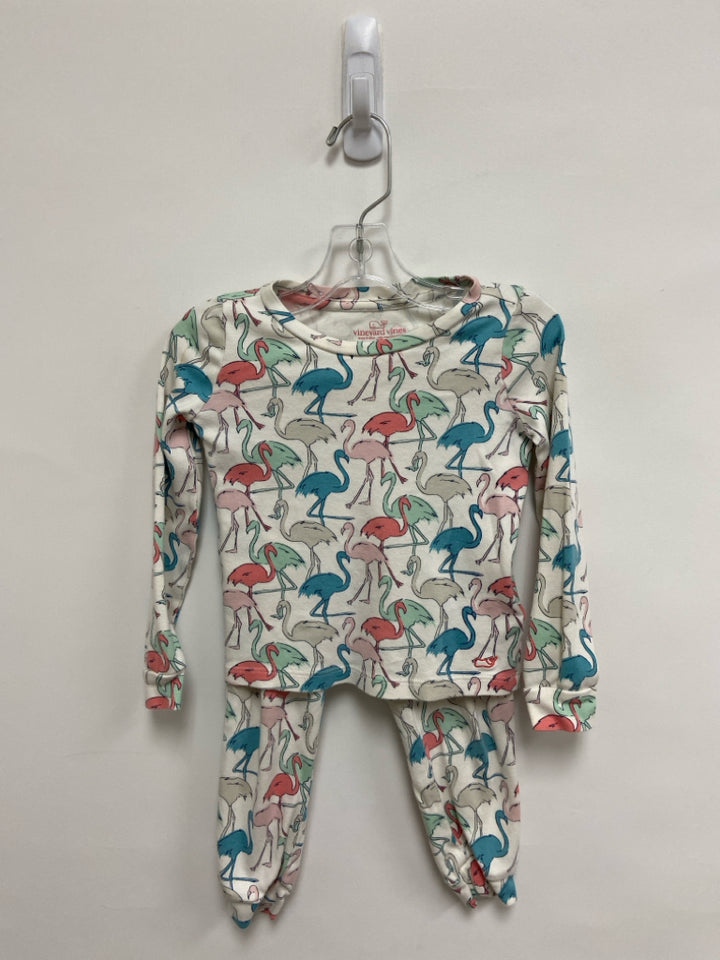 Vineyard Vines SIZE 3T White Aqua/Coral Flamingo Girl&