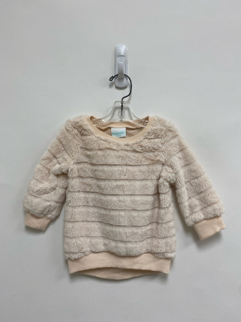 SIZE 18M Pale Peach Long Sleeve Faux Fur Girl&