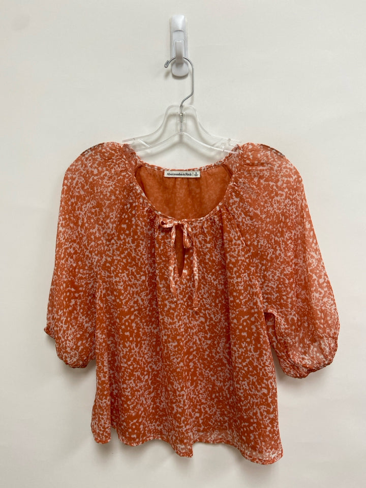Abercrombie &amp; Fitch Size S Orange White Ladies Top