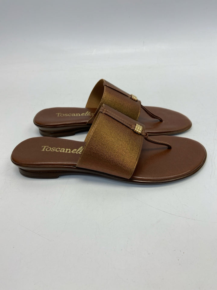 Size 7.5 Brown Iridescent Sandals