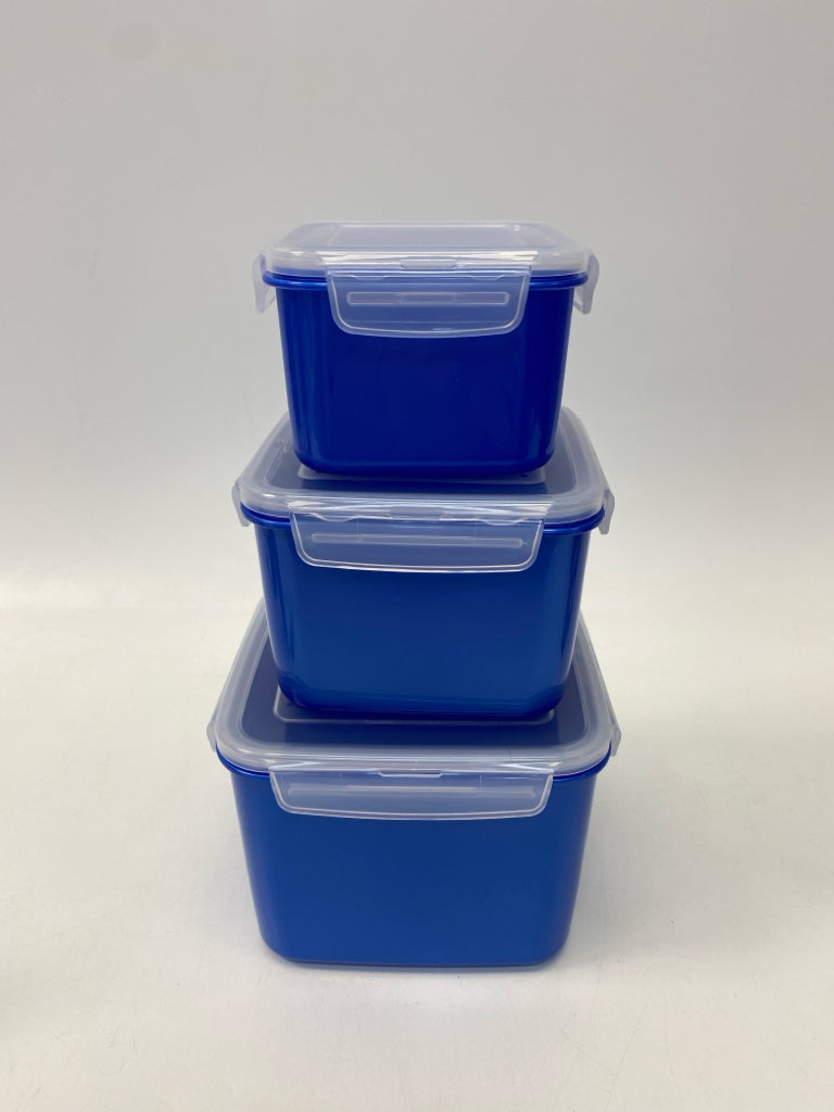 Lock &amp; Lock Royal Blue Clear Storage Container