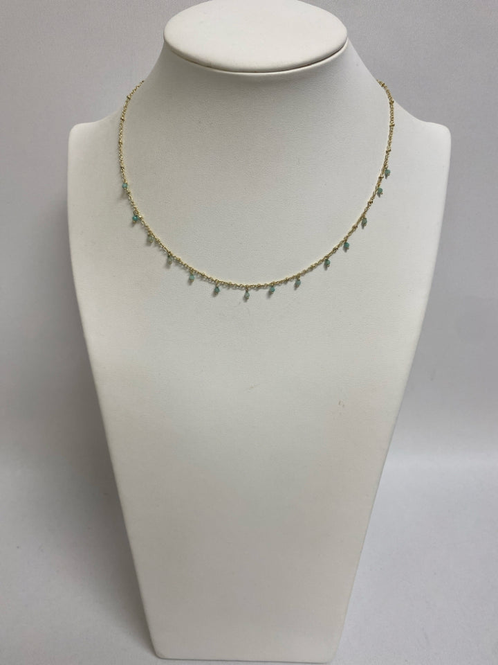 Kendra Scott Gold Color Blue Beaded Necklace