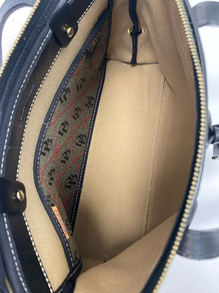 Dooney &amp; Bourke Brown/Black Red Signature Fabric Handbag