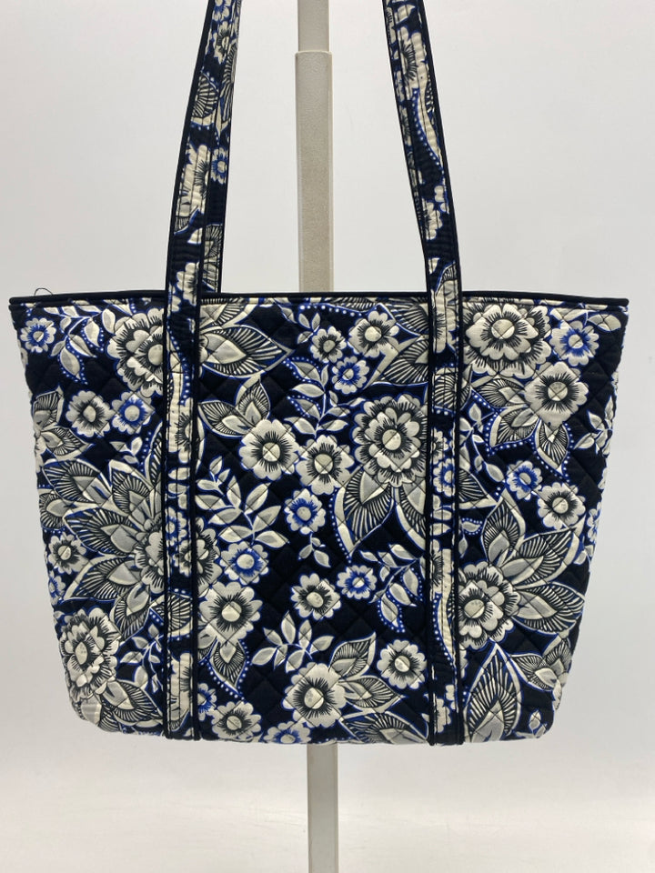 Vera Bradley Black/White Blue Floral Tote Bag