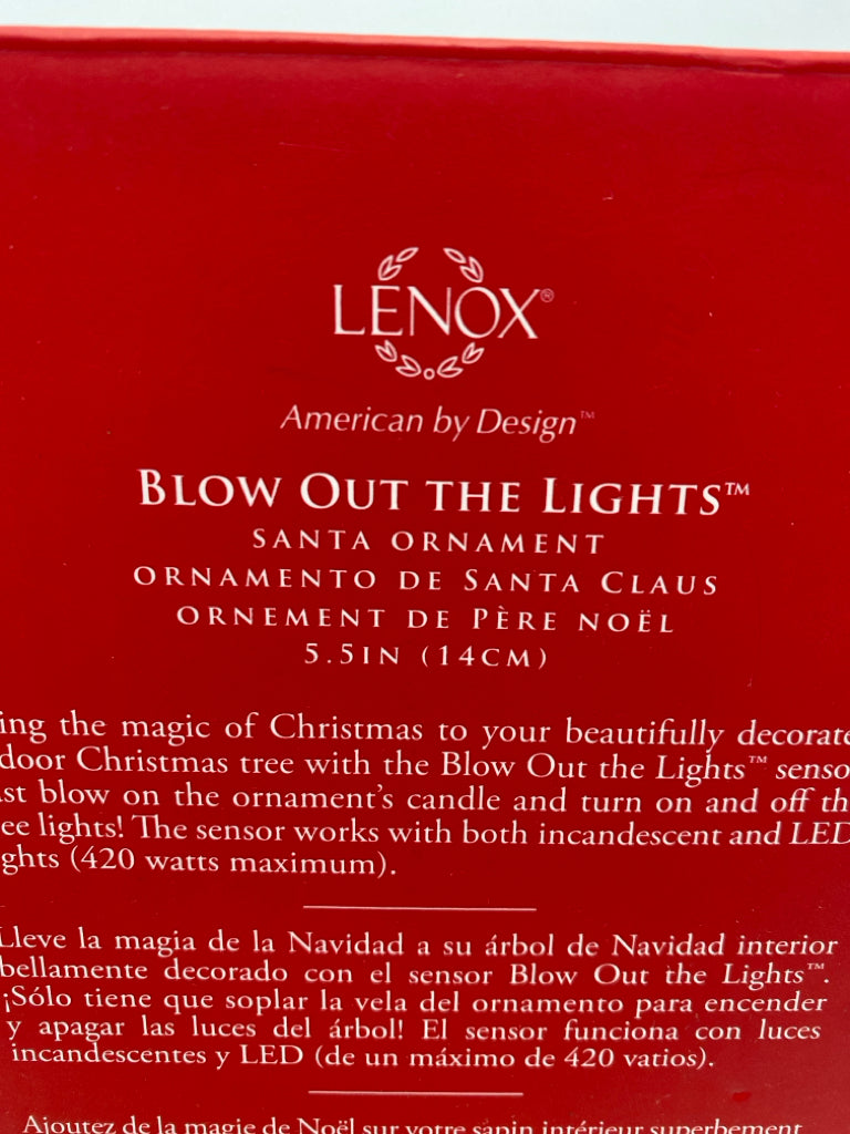 Lenox Cream Red Santa Ornaments