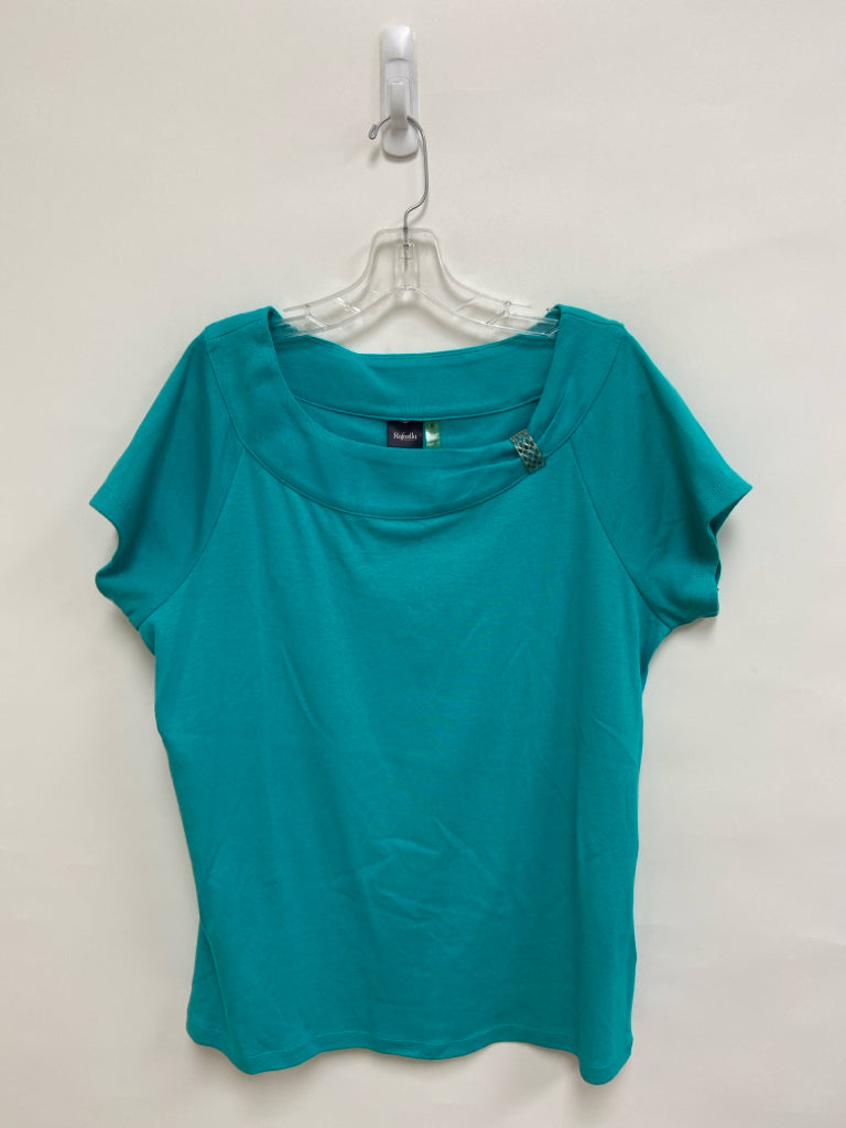 Rafaella  SIZE  1X Turquoise Short Sleeve Tee Plus Size Top