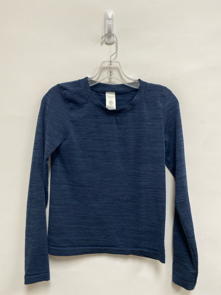 Athleta Size S Blue Navy Streaked Long Sleeve Athletic Top