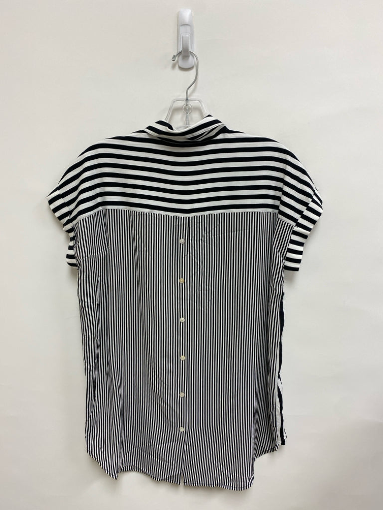 NWT Jane and Delancey Size S White/Black Stripes Button Up Ladies Top