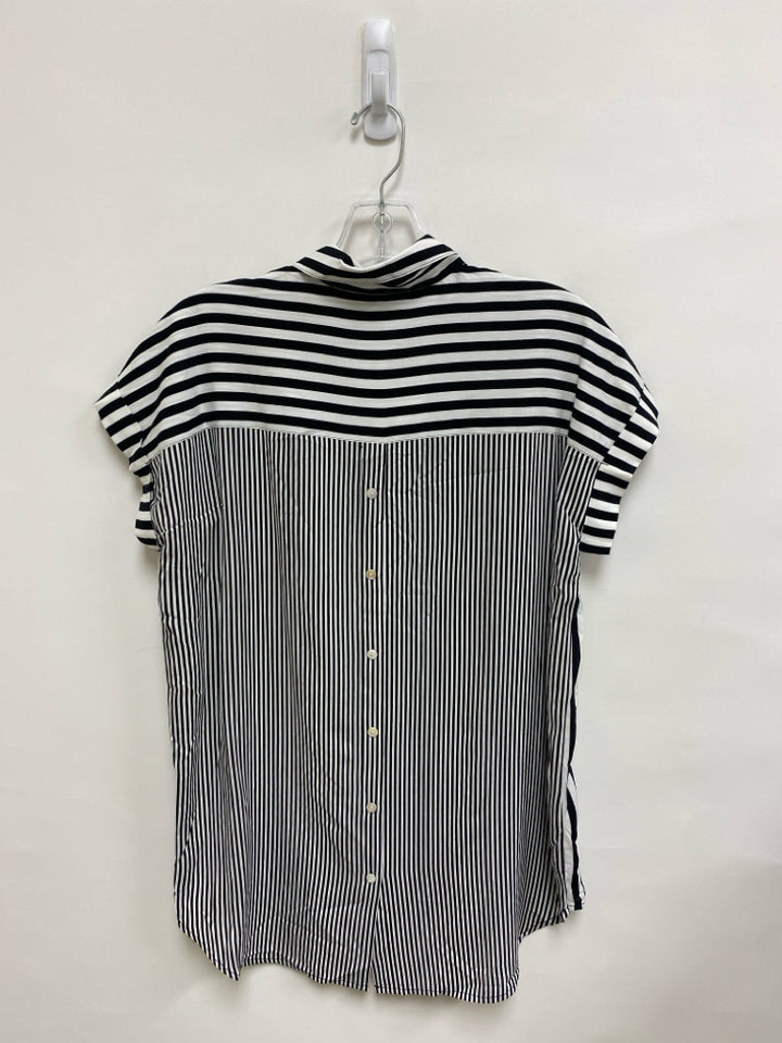 NWT Jane and Delancey Size S White/Black Stripes Button Up Ladies Top