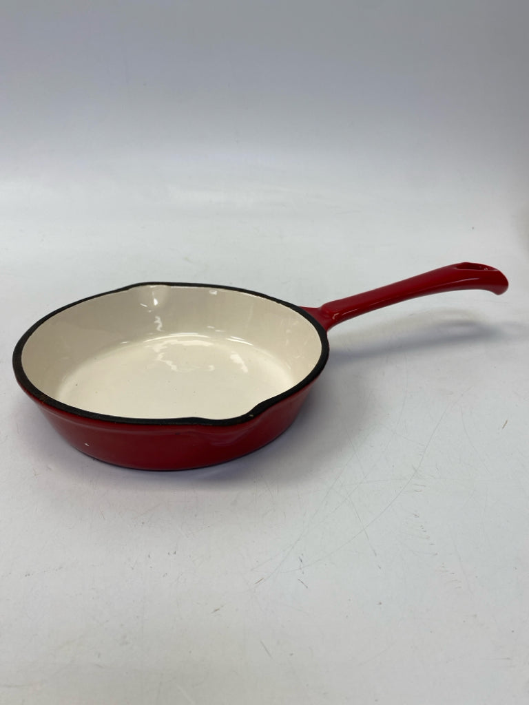 Red Cream Enamel Cast Iron Cookware