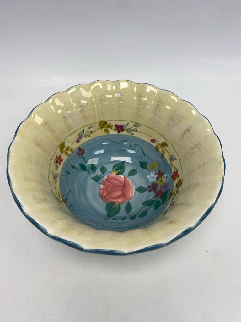 Cream Blue/Pink Flowers Bowl(s)