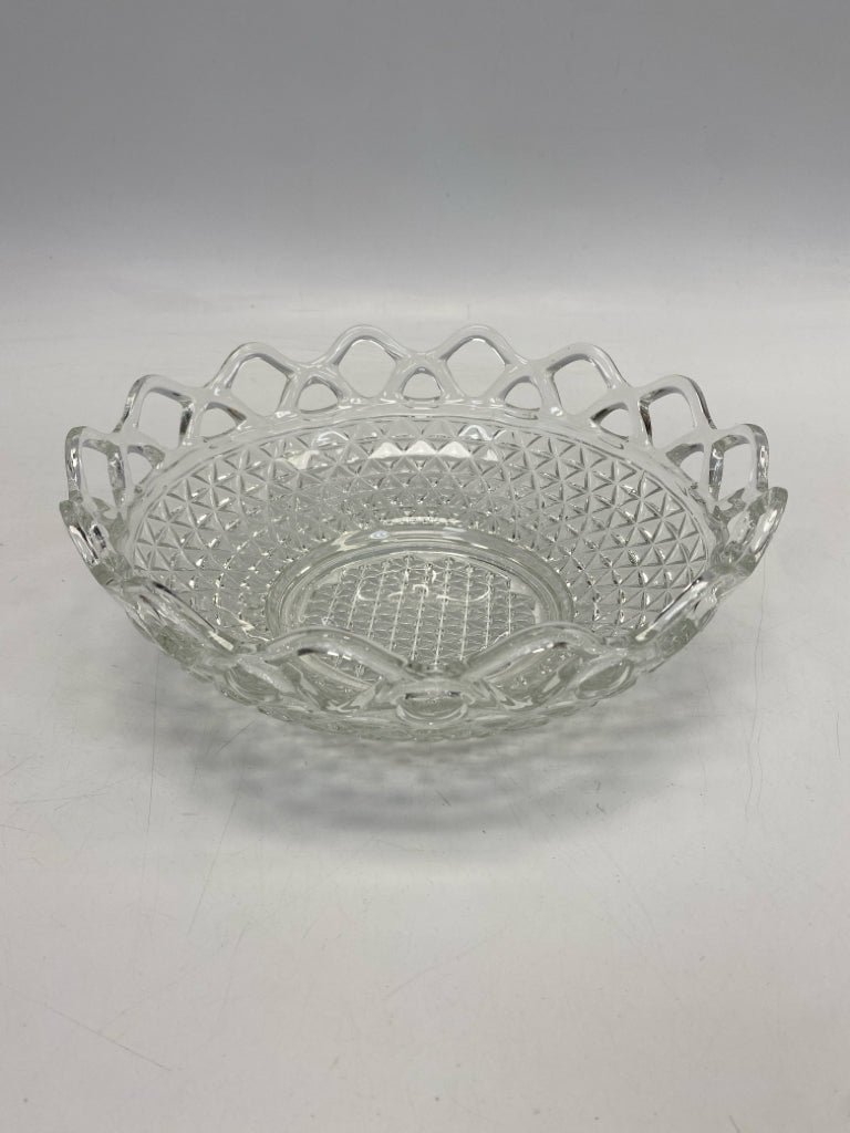 Clear Diamond Print Cut-Glass Bowl(s)