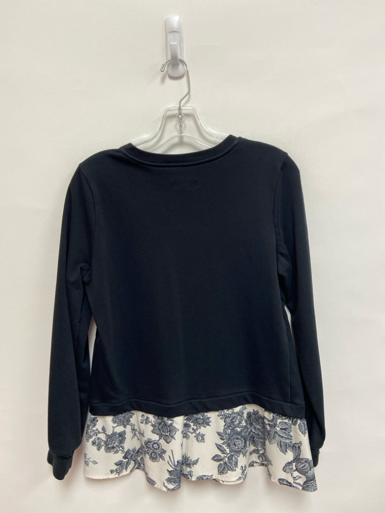 JASON WU Size XS Black White/Gray Floral Overlay Ladies Top