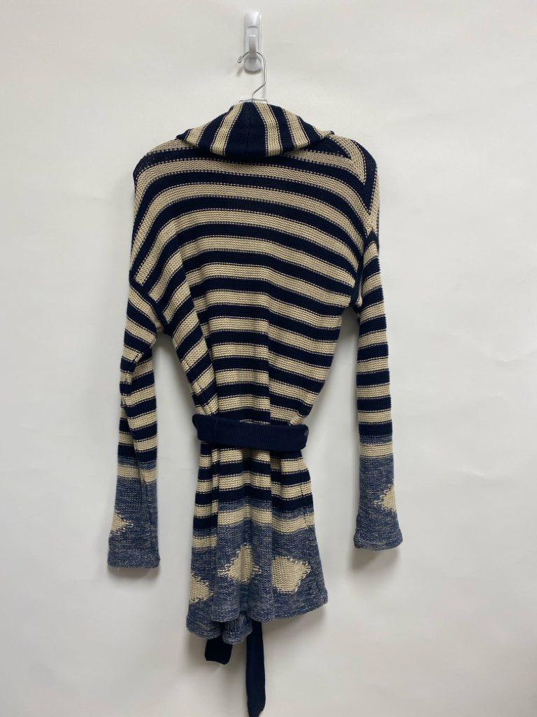 Lauren Ralph Lauren Size S Beige Navy Striped Linen Blend Ladies Sweater