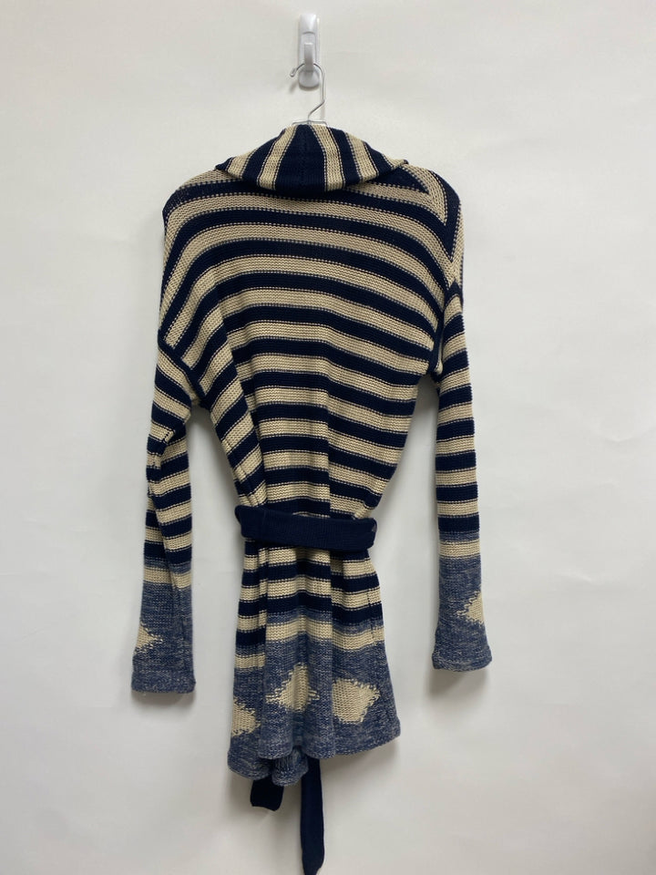 Lauren Ralph Lauren Size S Beige Navy Striped Linen Blend Ladies Sweater