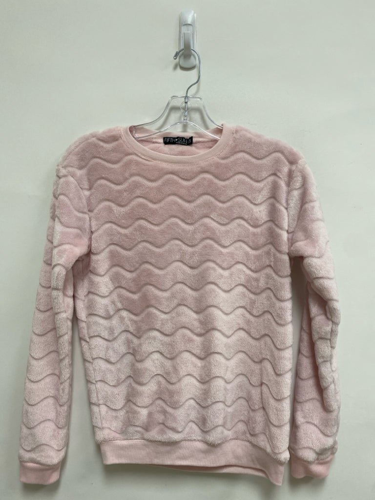 Size XS Pale Pink Texture Velour Ladies Top