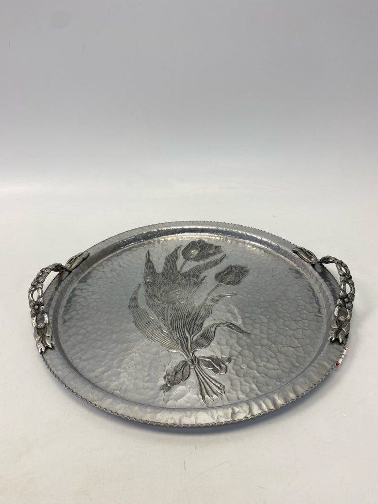 Silver Tulip Aluminum Tray