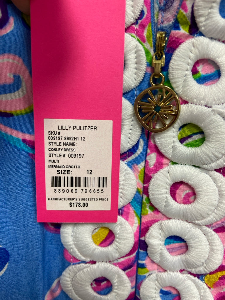 NWT LILLY PULITZER Size 12 Periwinkle Pink/Green Quarter Zip Ladies Dress