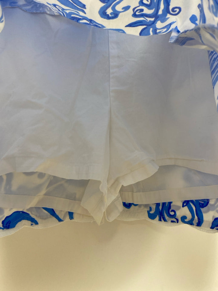 LILLY PULITZER Size 8 White Blue Flowers Ladies Skort