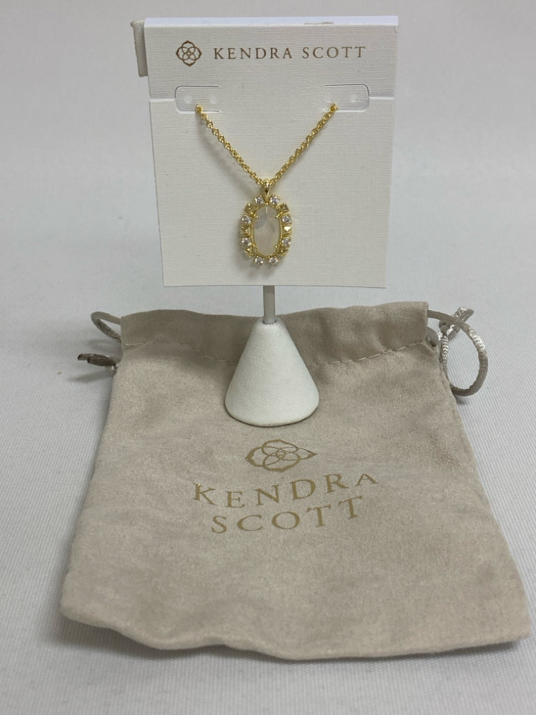 NWT Kendra Scott Gold Color Clear Jeweled Necklace