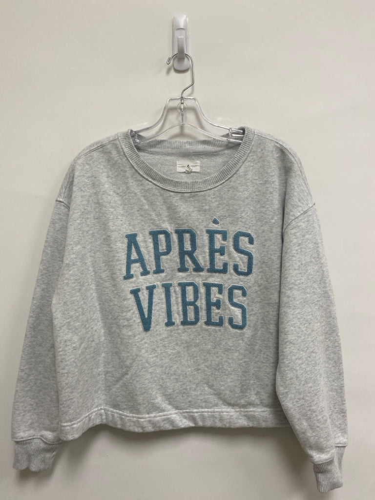 Lou&amp;Grey Size M Pale Gray Blue Words Ladies Sweatshirt